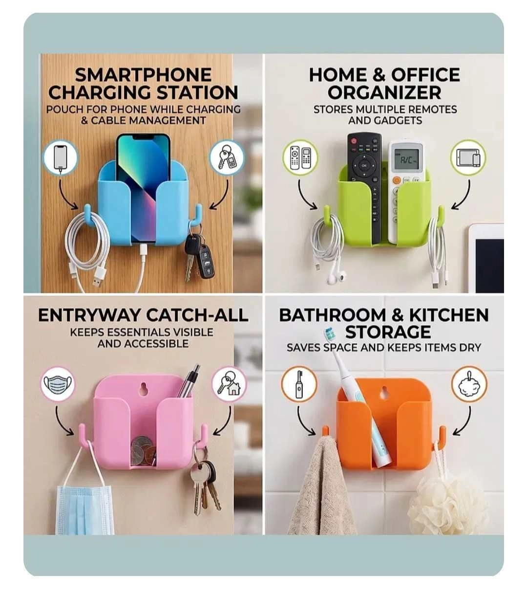 (Combo of 4 )Multi purpose stand with key hook 5