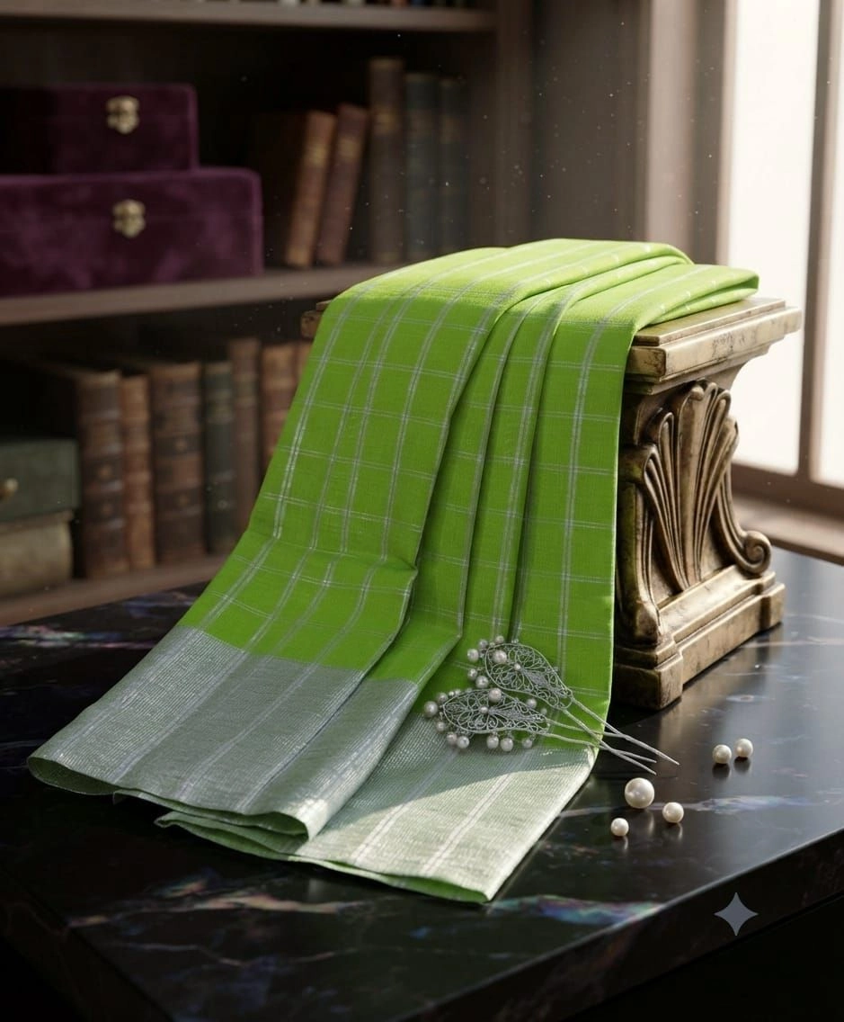 Fancy saree checked design 10
