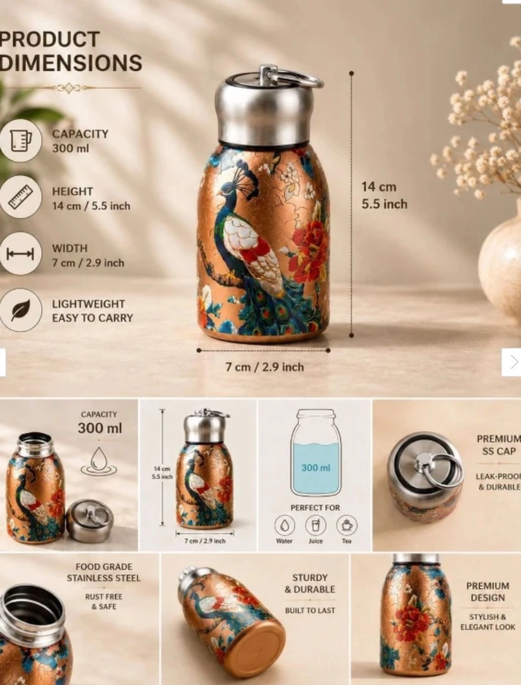 Stainless steel vacuum flask 300 ml 6