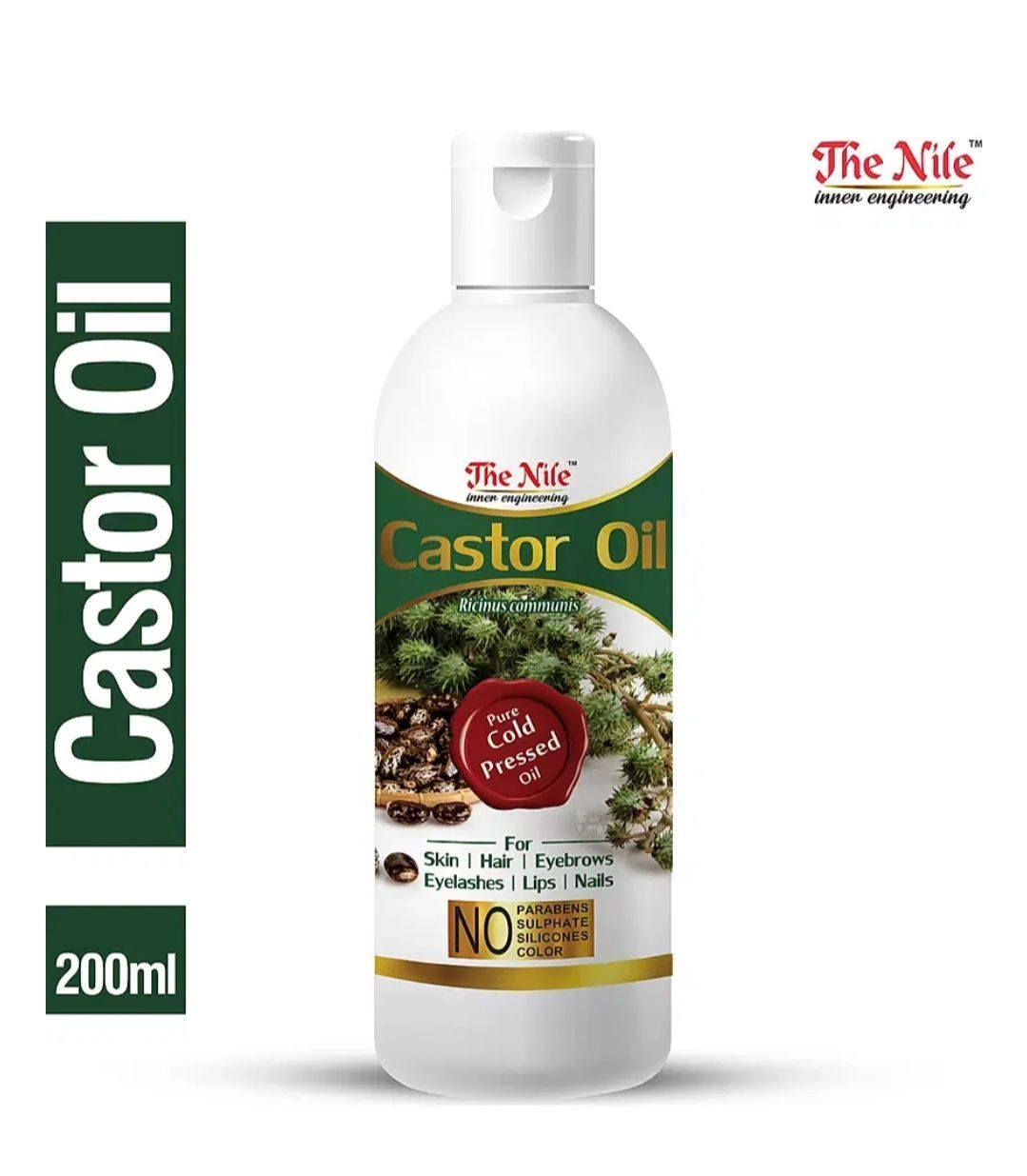 The Nile Castor Oil + Olive Oil + Sweet Almond Oil Combo - Pure Cold Pressed Oils for Hair & Skin - No Parabens, Sulphate, Silicones, Color - 100ml Each - Pack of 3