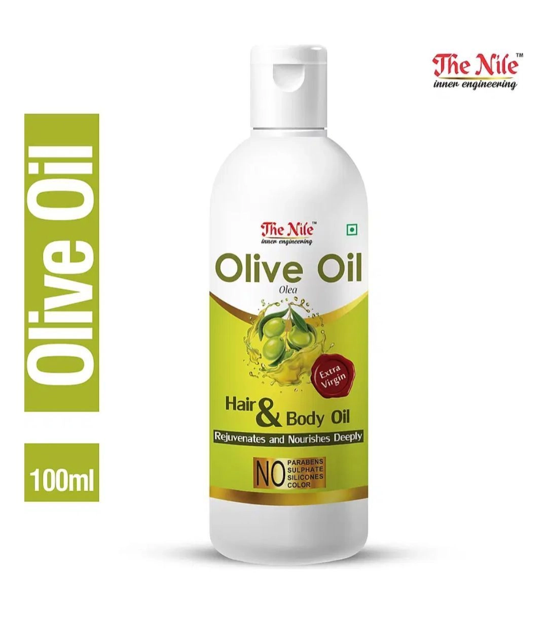 The Nile Castor Oil + Olive Oil + Sweet Almond Oil Combo - Pure Cold Pressed Oils for Hair & Skin - No Parabens, Sulphate, Silicones, Color - 100ml Each - Pack of 3 3