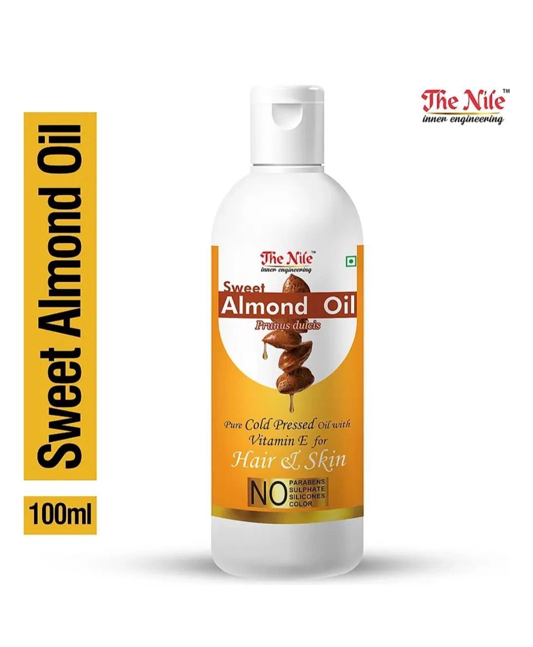 The Nile Castor Oil + Olive Oil + Sweet Almond Oil Combo - Pure Cold Pressed Oils for Hair & Skin - No Parabens, Sulphate, Silicones, Color - 100ml Each - Pack of 3 4