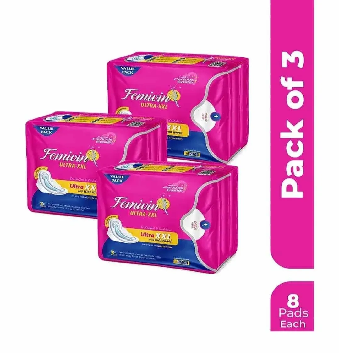 Femivir Ultra-XXL Sanitary Napkins – Pack of 3