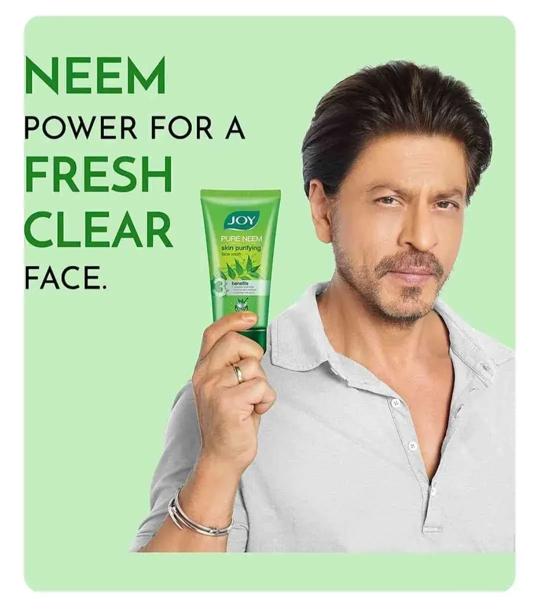 Joy Pure Neem Skin Purifying Face Wash For Oily Skin - Fights Acne Pimples & Controls Excess Oil - With Neem & Salicylic Acid - 50ml Each - Pack of 3 (150ml)