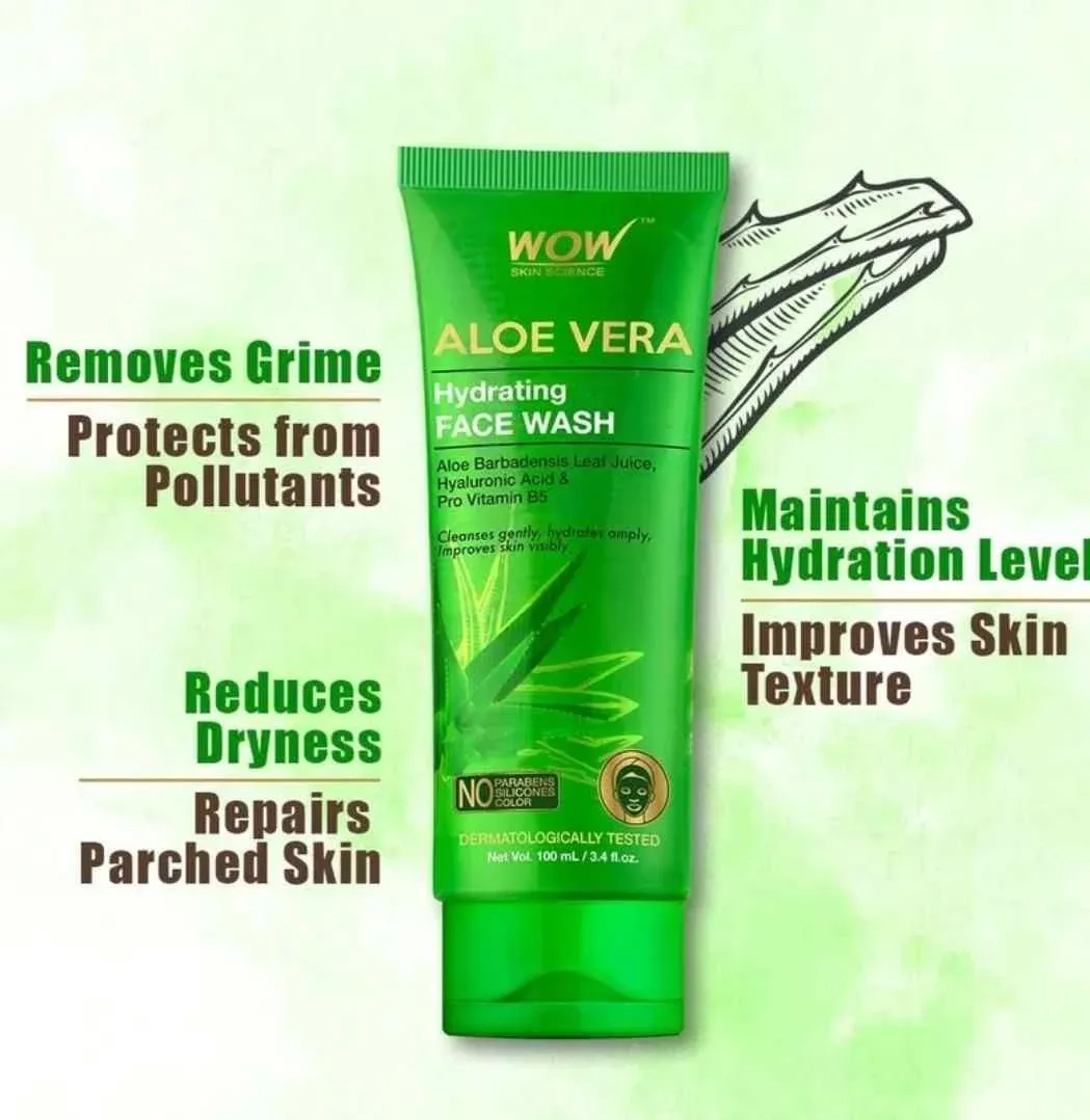 WOW Skin Science Aloe Vera Hydrating Face Wash – 100 mL 4