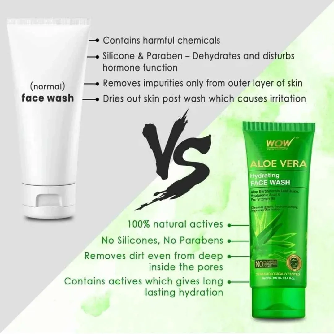 WOW Skin Science Aloe Vera Hydrating Face Wash – 100 mL 5