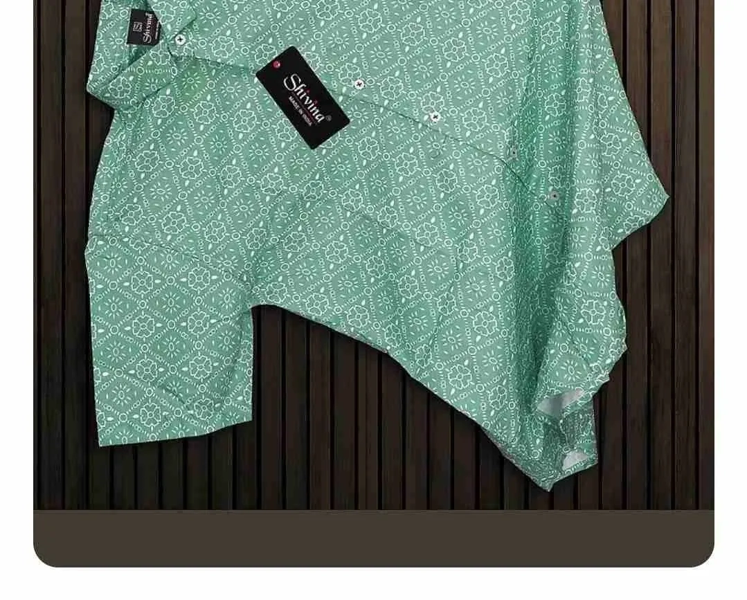 Cotton blend half sleeve regular fit mens shirt 4