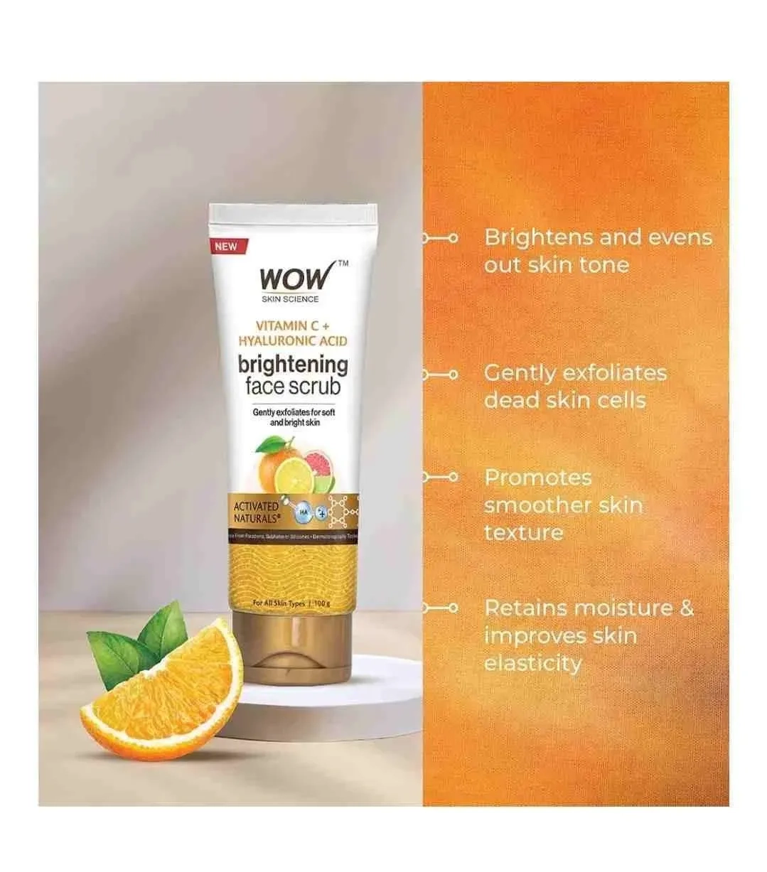 WOW Skin Science Vitamin C + Hyaluronic Acid Brightening Face Scrub | Gently Exfoliates | Smoothens Skin Texture | Hydrates Skin | Promotes Even-Toned Complexion | 100g
Product 3