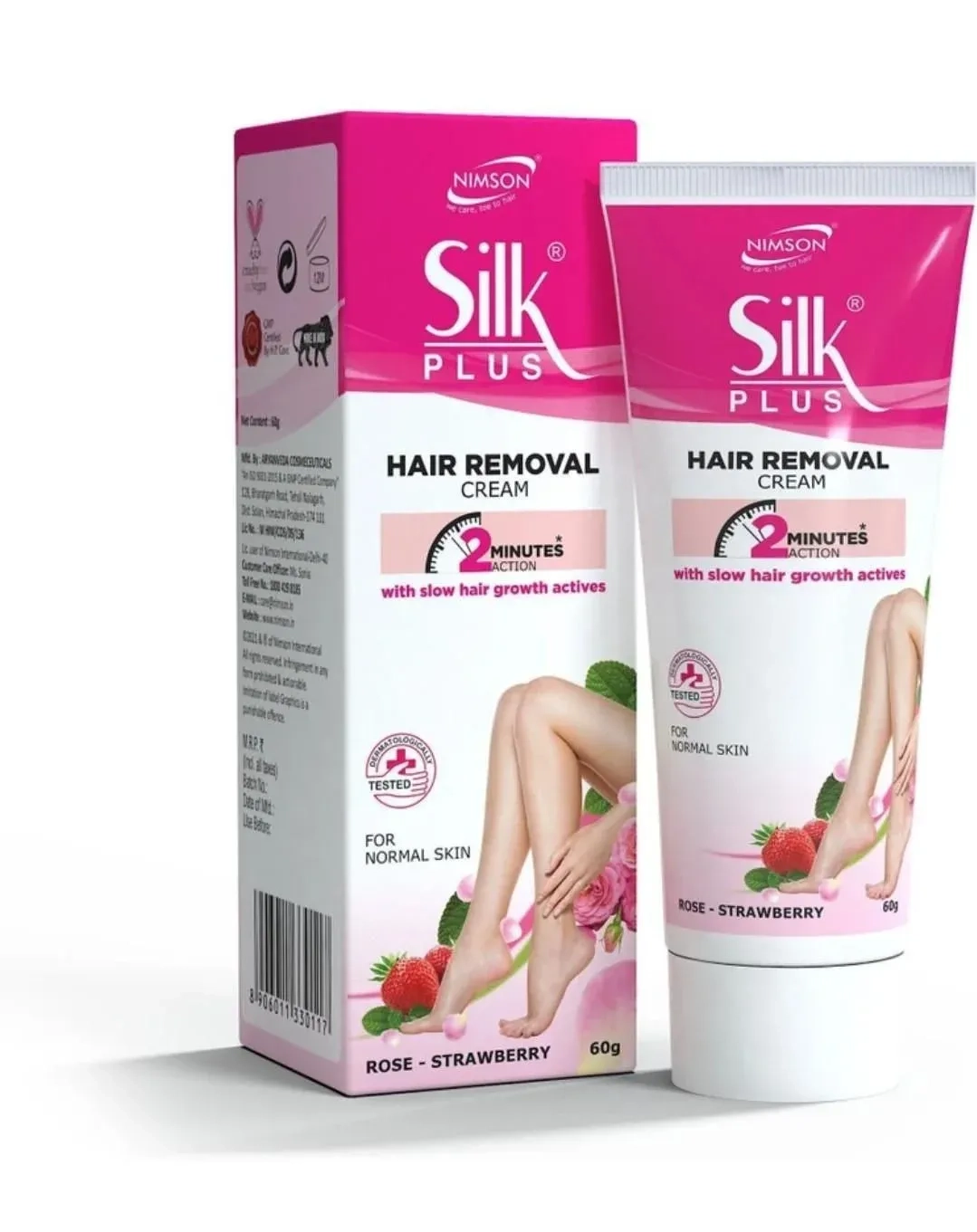 Silk plus - strawberry Rose hair removel cream combo of 2 2