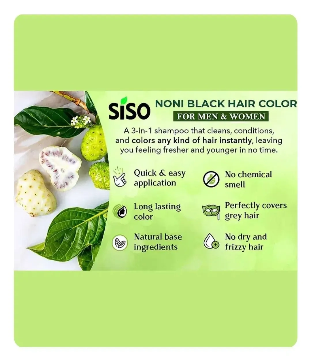 Siso premium noni hair colour shampoo | pack of 12 2