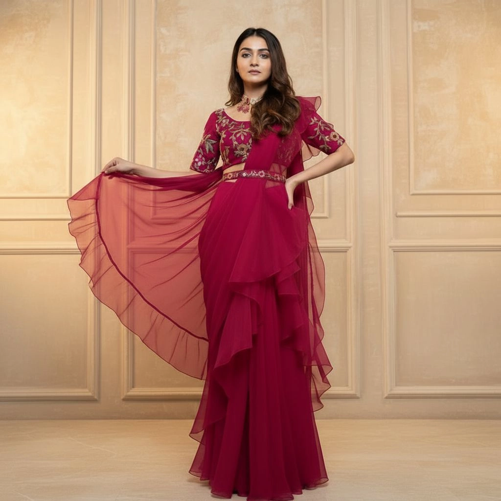 Stunning Designer Party Wear Lehenga Saree 2