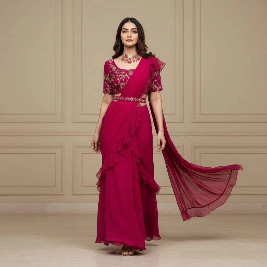 Stunning Designer Party Wear Lehenga Saree 3