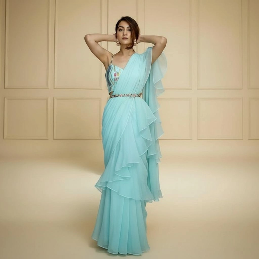 Stunning Designer Party Wear Lehenga Saree 3