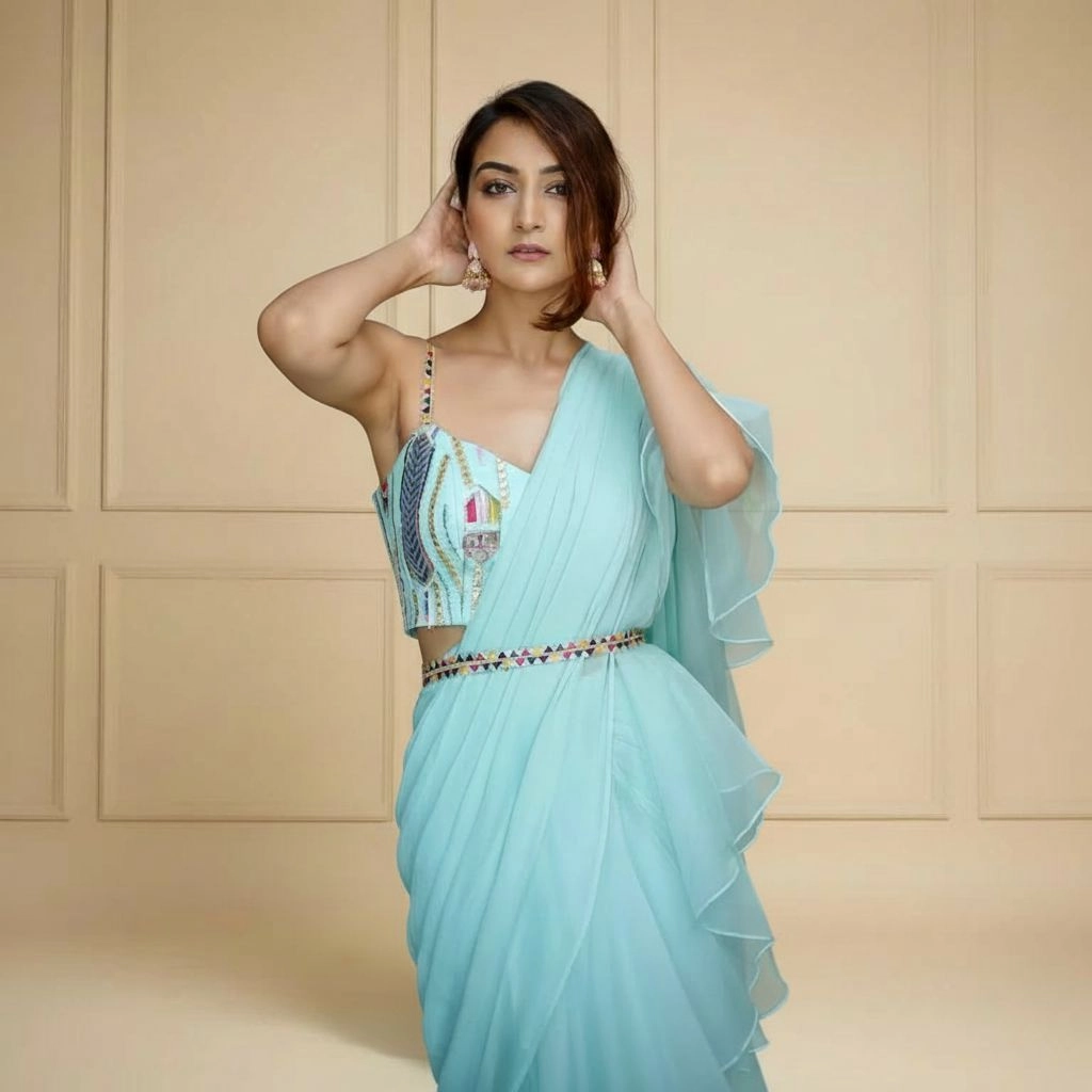 Stunning Designer Party Wear Lehenga Saree 4