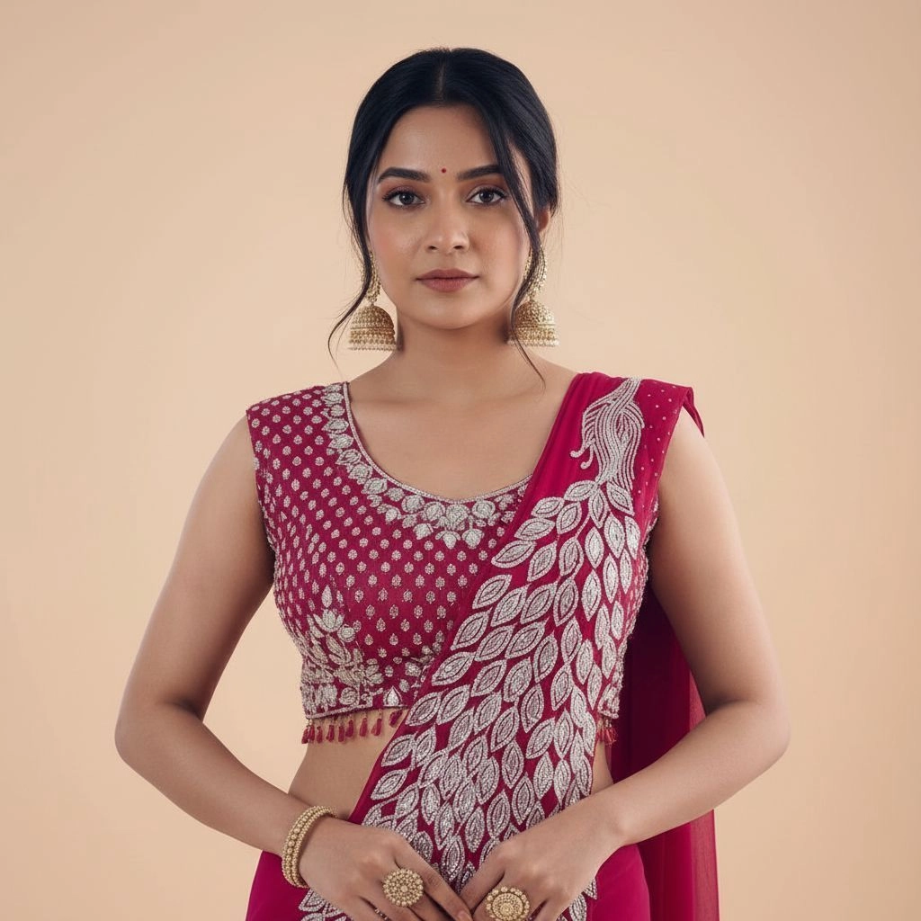 Elegance, Ready in a Minute: Sequence Work Georgette Saree 3