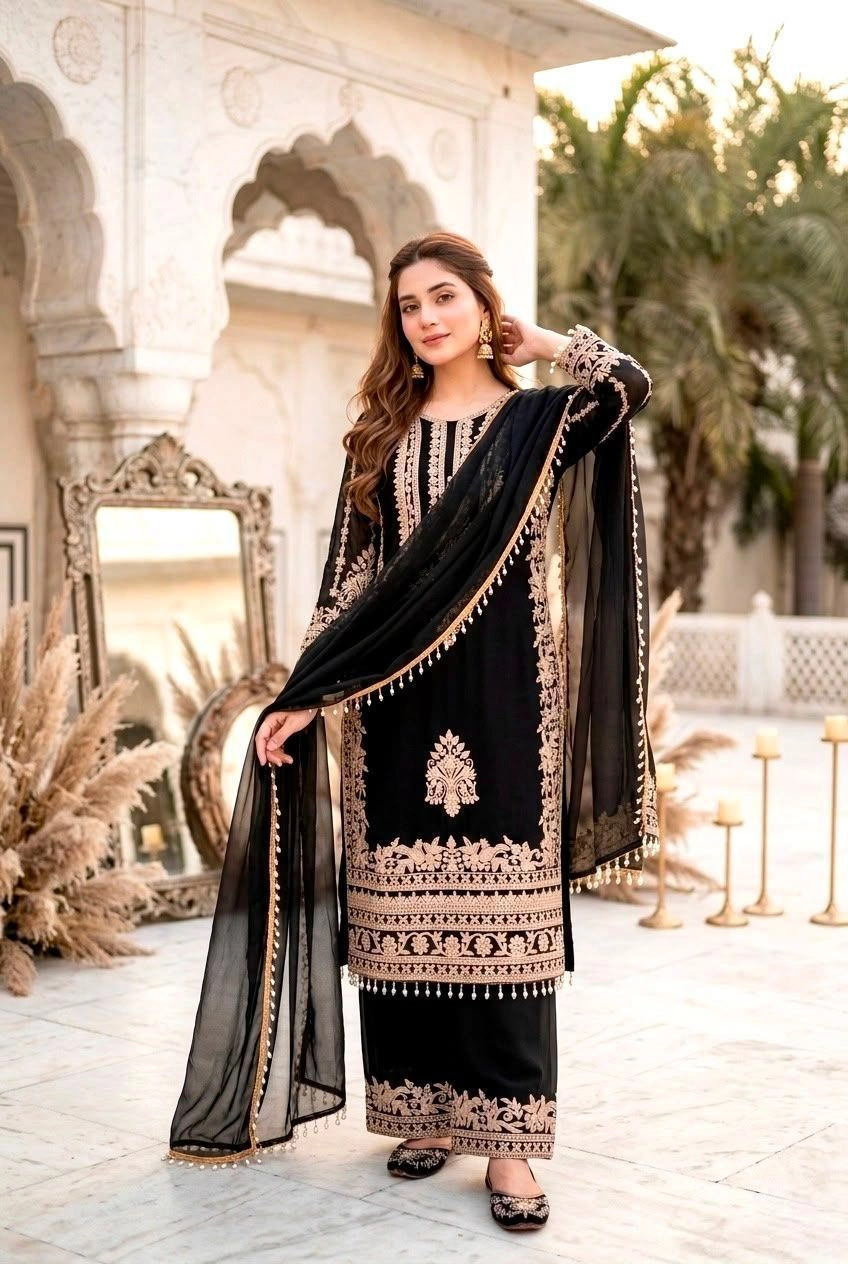 Exquisite Elegance: The Luxury Pakistani Georgette Suit Set 1