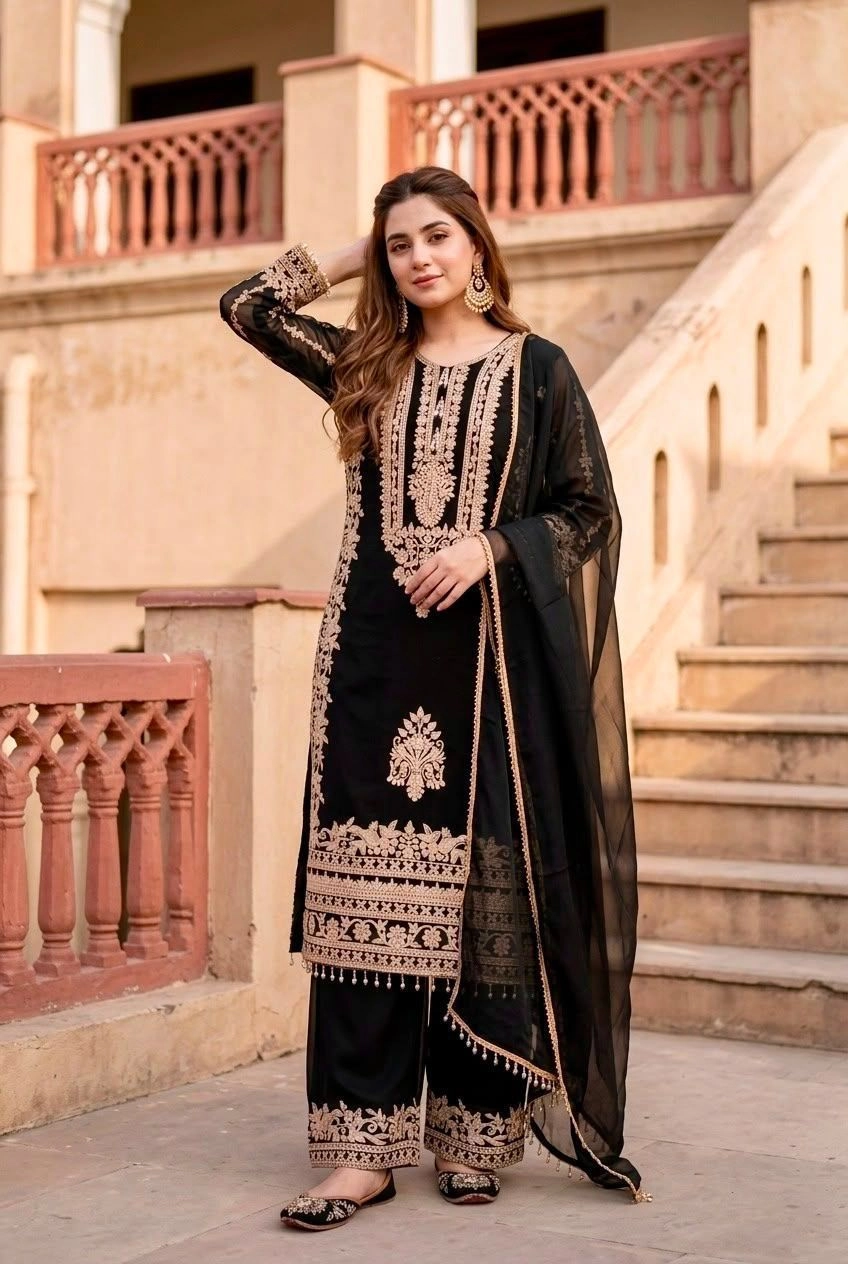 Exquisite Elegance: The Luxury Pakistani Georgette Suit Set 2