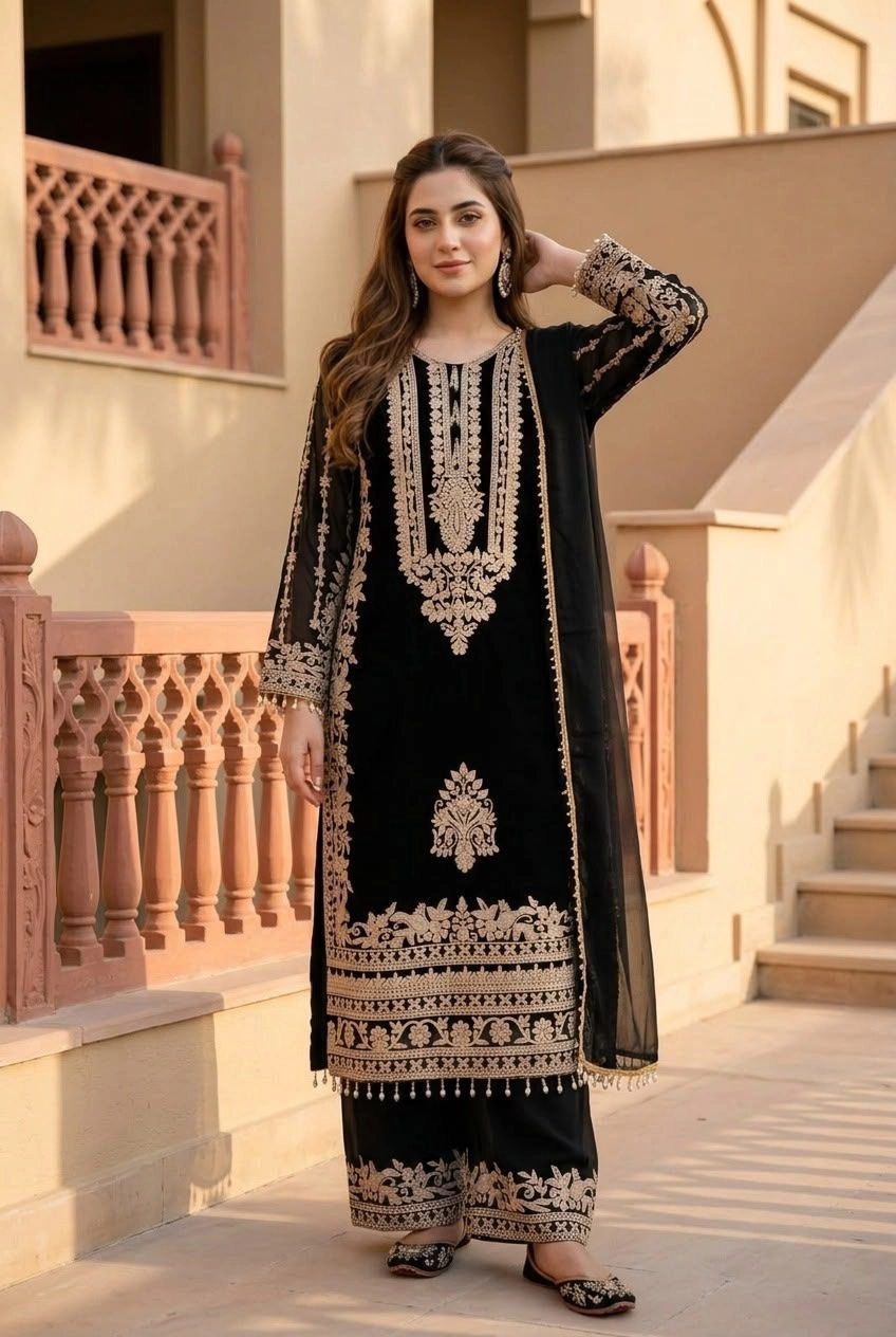 Exquisite Elegance: The Luxury Pakistani Georgette Suit Set 3