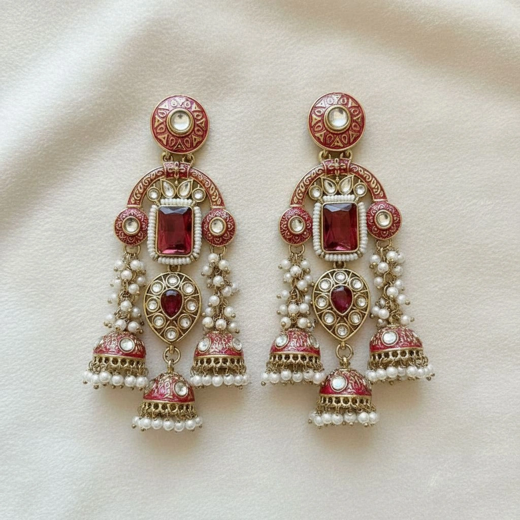 Meenakshi - Kundan Jumka Earring 1