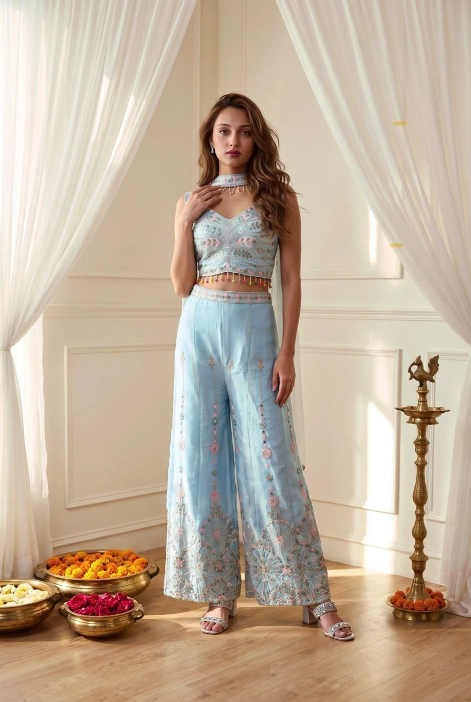 Handcrafted 3-Piece Silk Co-ord Set 1