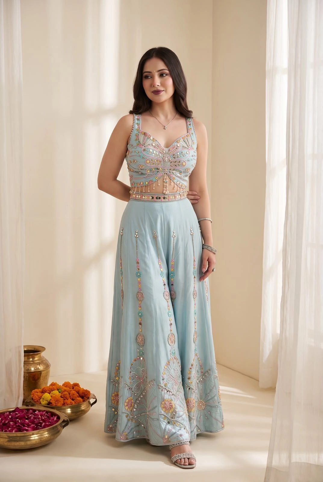 Handcrafted 3-Piece Silk Co-ord Set 3
