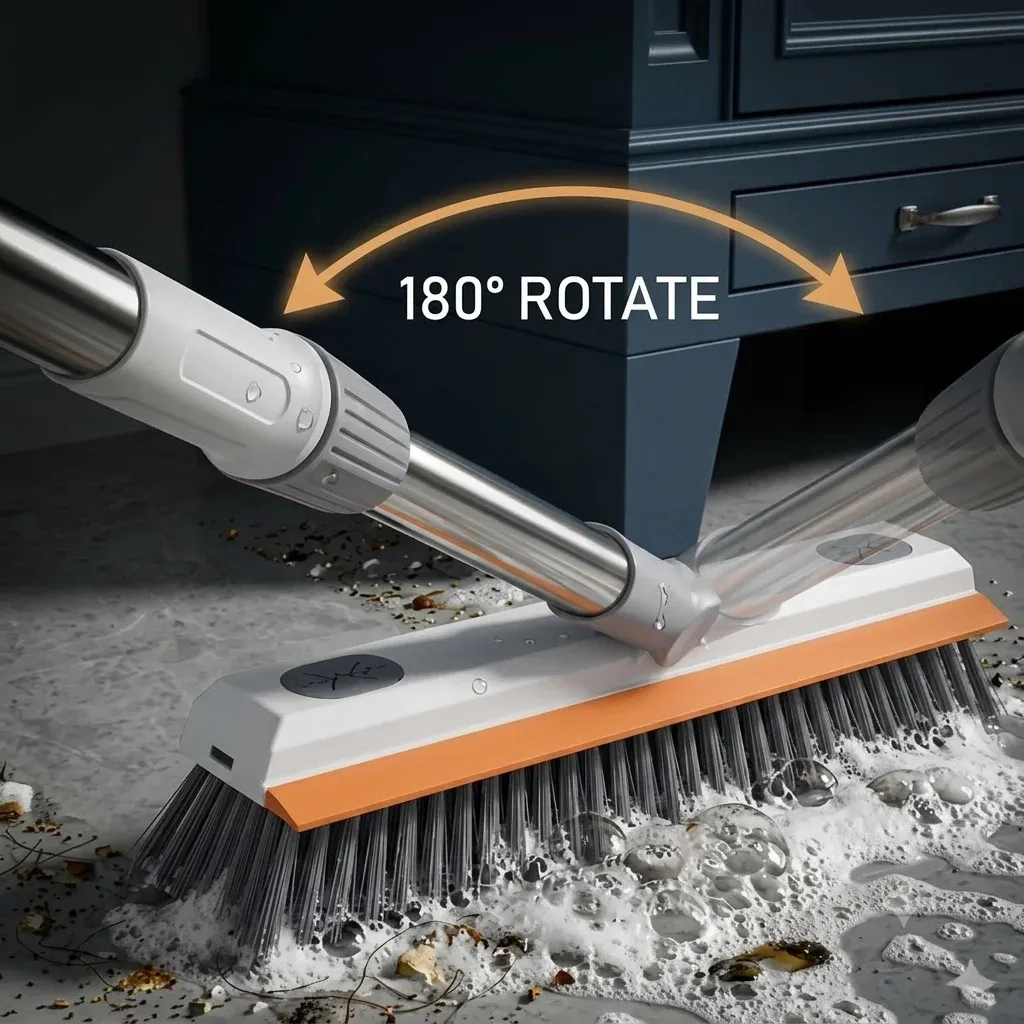 Floor & Bathroom Cleaning Brush | Stainless Steel | Adjustable height 4
