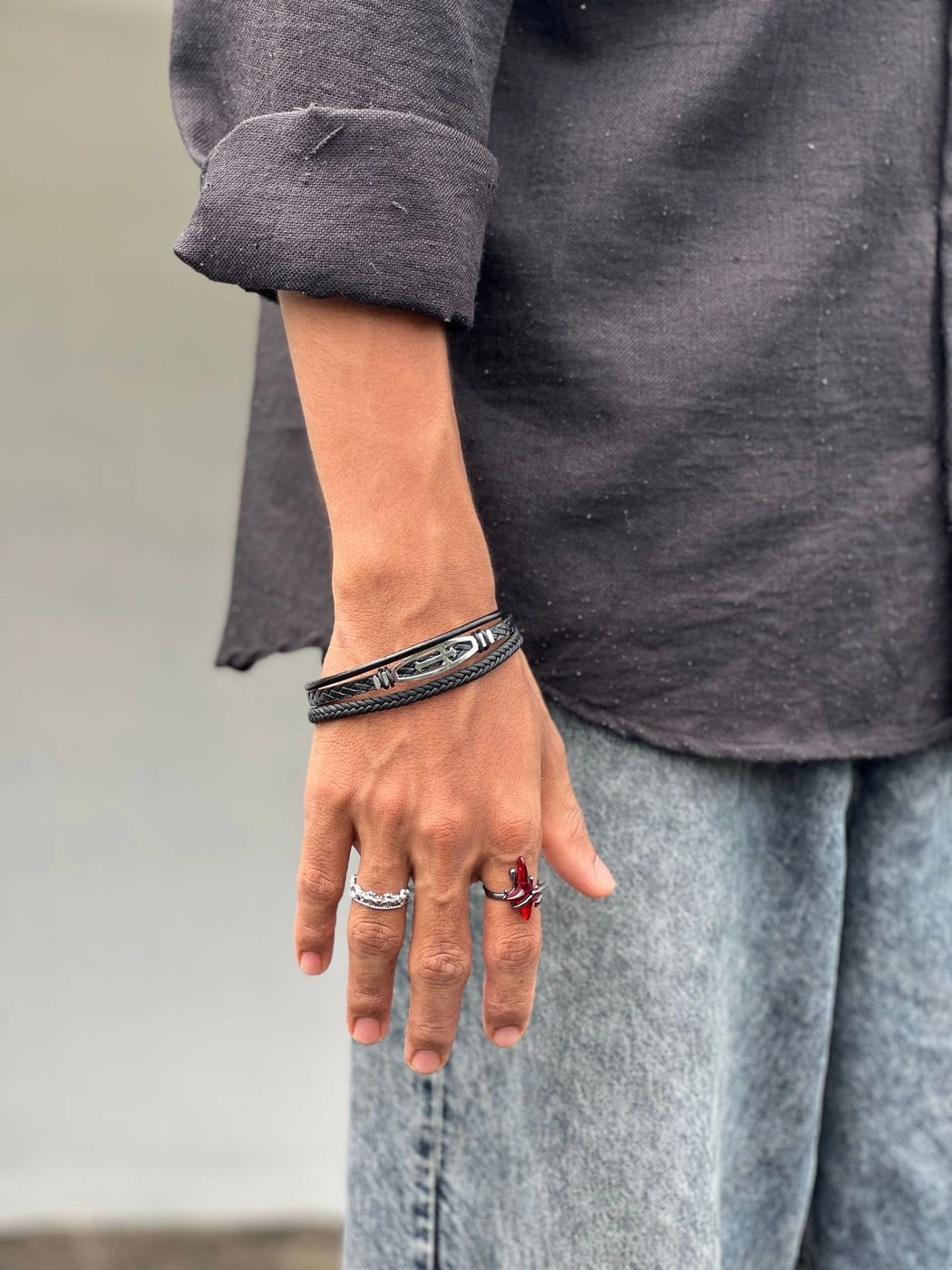 Three layer leather band 2