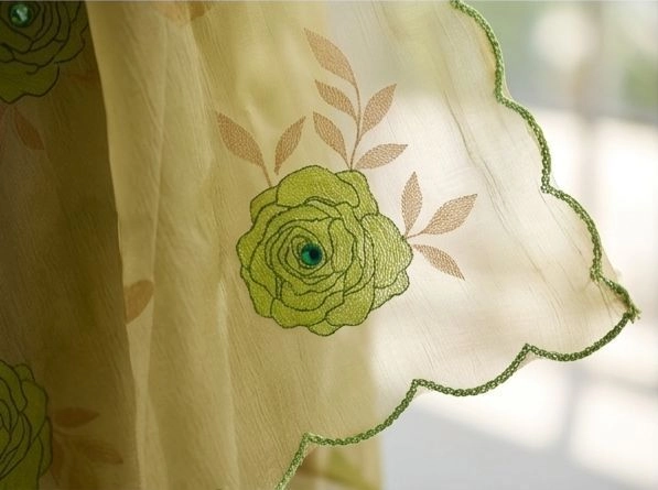 Olive Gold with Green Floral Accents Saree 4
