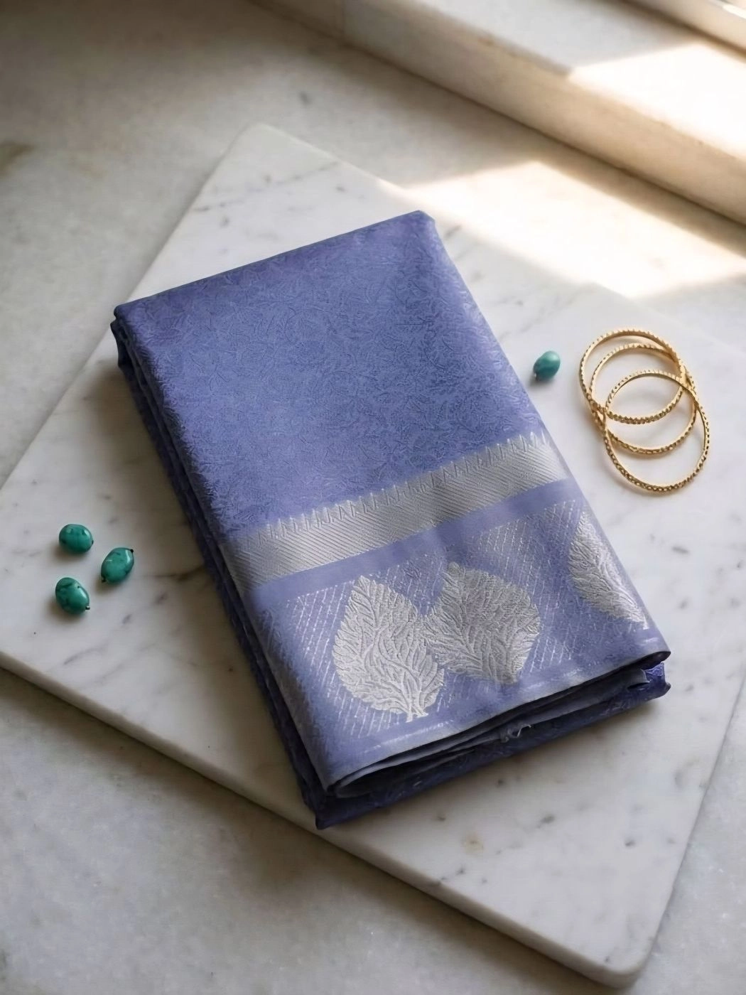 Pastel Lavender Soft Silk Brocade Saree