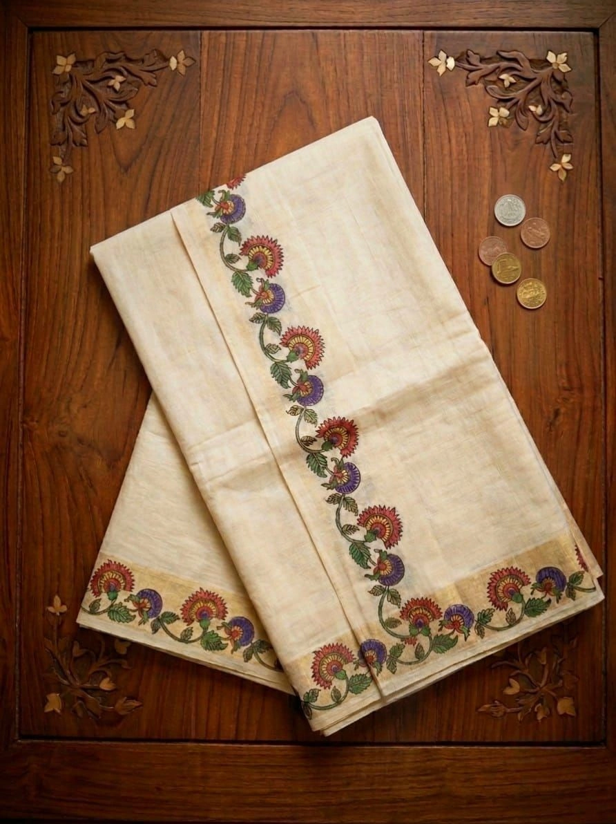 Kasavu-Inspired Set Mundu 3