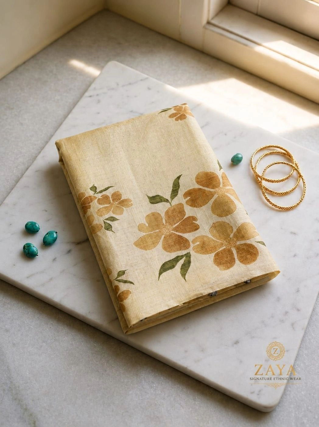 Linen-Tissue Blend Saree