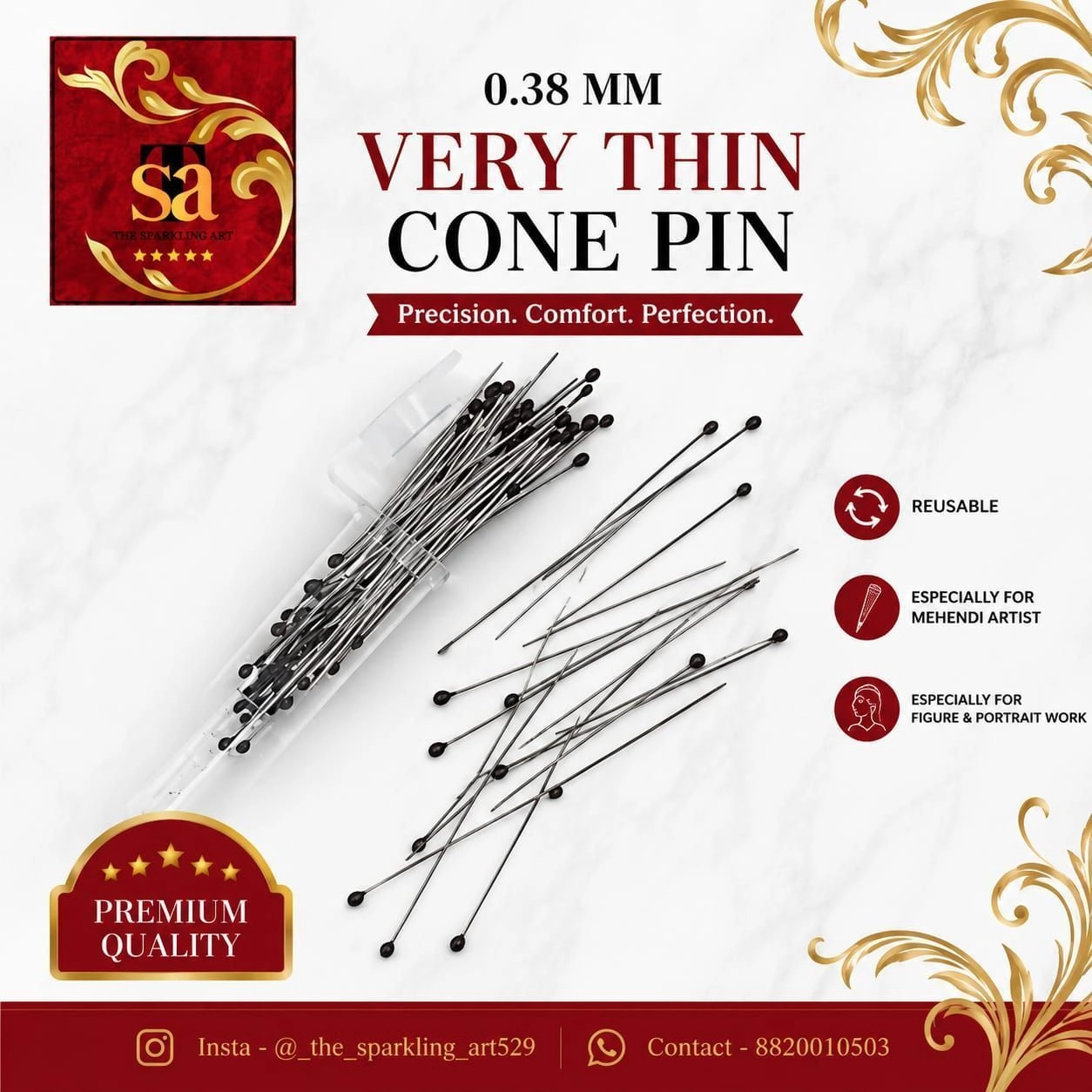 0.38 mm pins (Stainless)