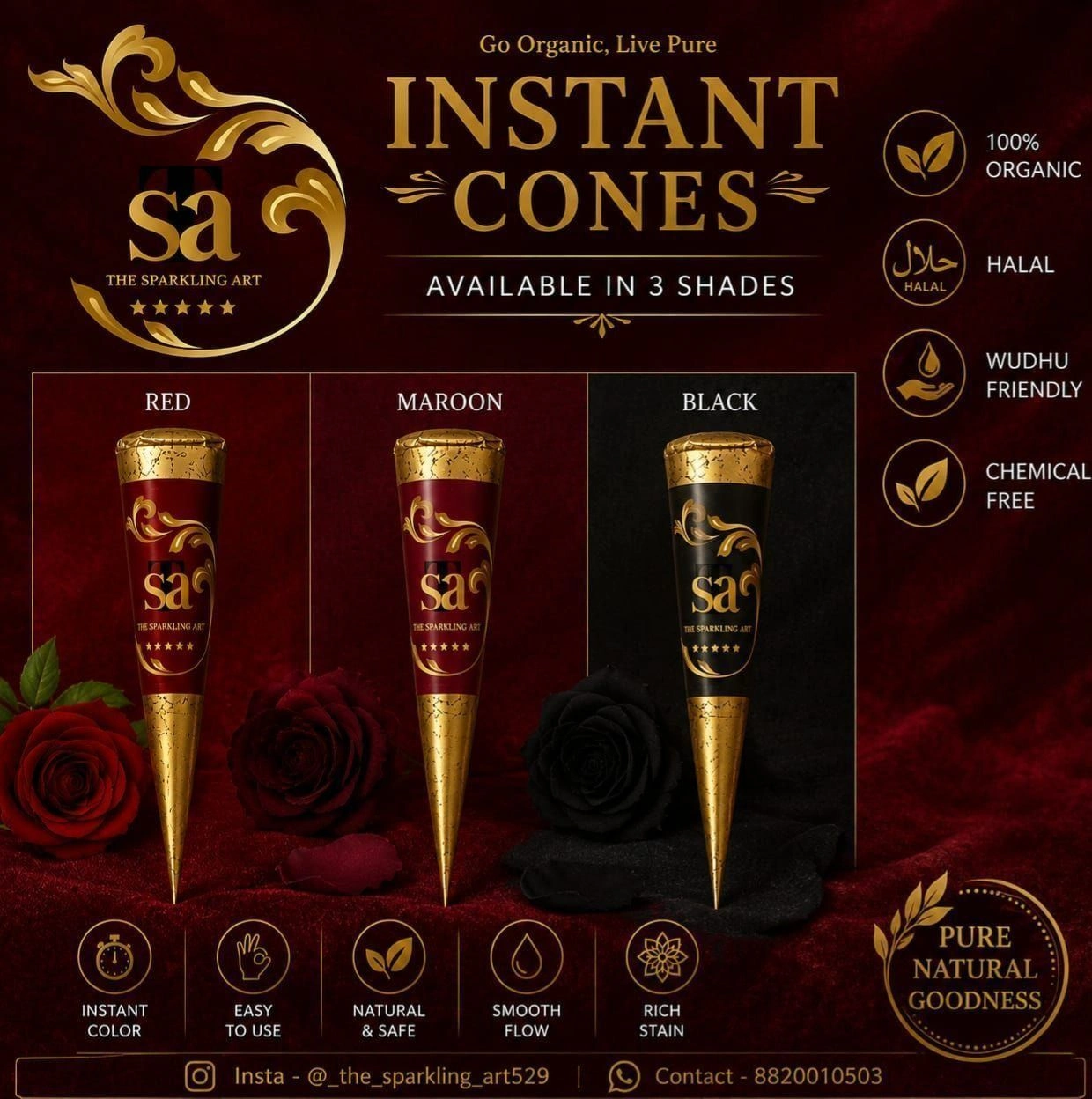 Maroon Instant Cones