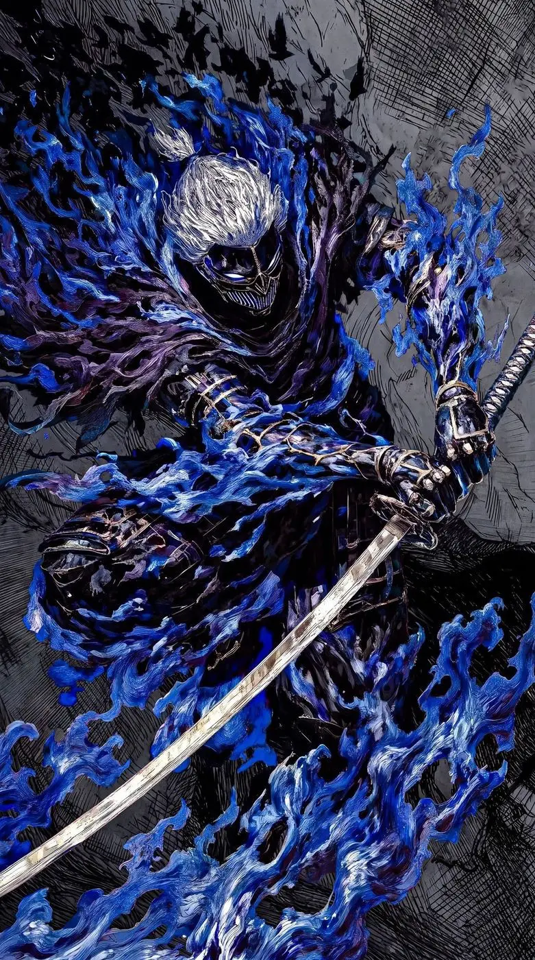 BLUE FLAME WARRIOR | POSTER A3 | 2