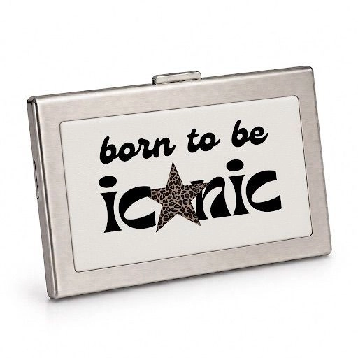 BORN TO BE ICONIC | CLASSIC METAL WALLET | SILVER