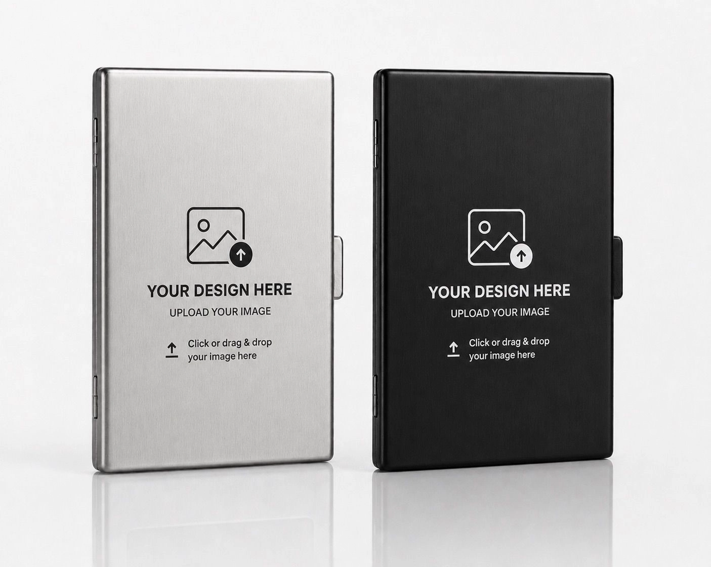 CUSTOMISATION | CLASSIC METAL WALLET | SILVER & BLACK 1