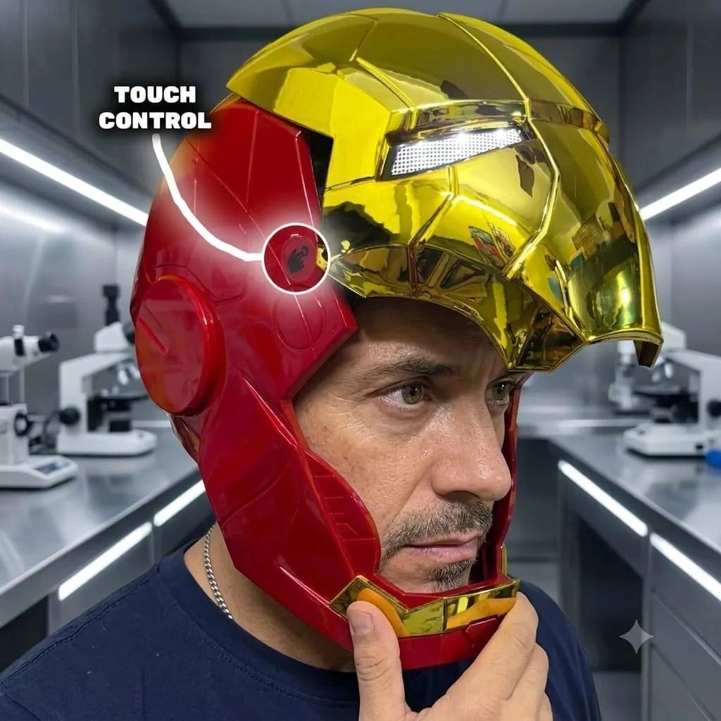 Iron Man Premium LED Helmet Mask | Voice Control & Touch Sensor, Auto Faceplate (Type-C Rechargeable) 3