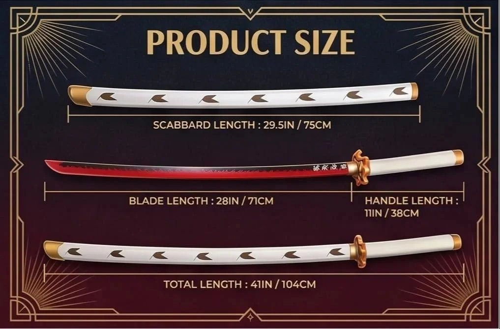 Rengoku Wooden Katana (104cm) 2