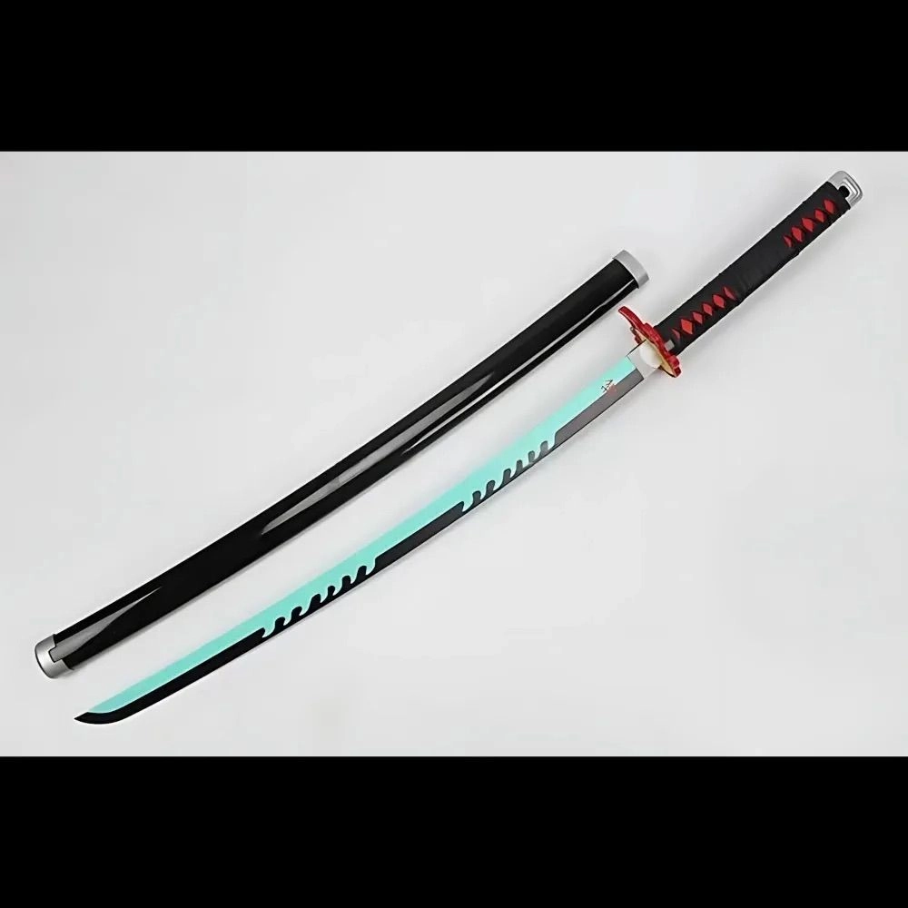 Tanjiro Kamado Blue Blade Wooden Katana (104cm) 4