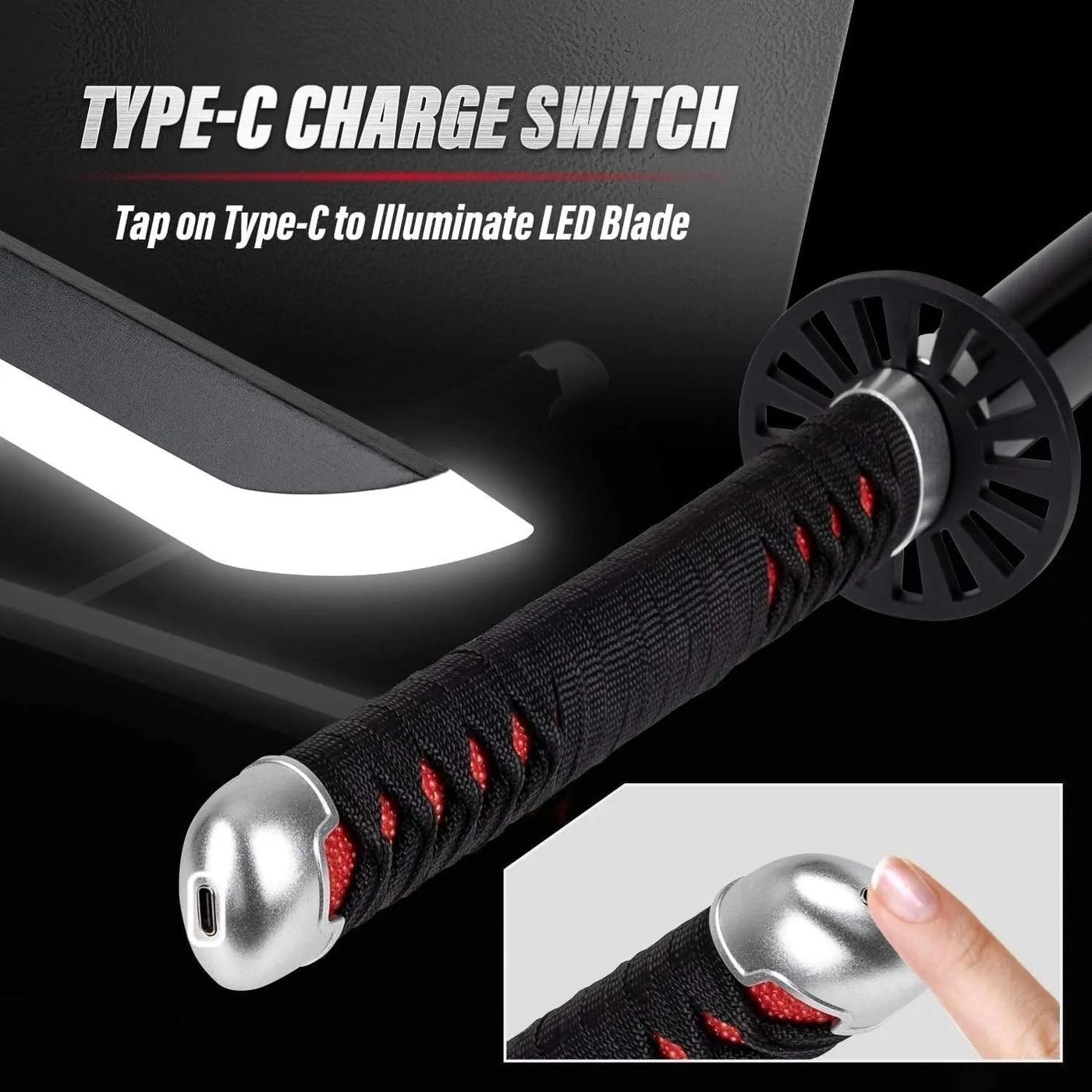 Tanjiro Wooden Katana with LED (104cm) 3