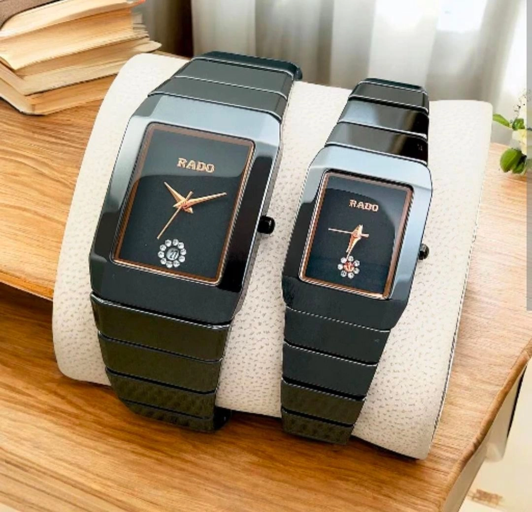 Rado Integral (often referred to as a "Jubilé" pair) luxury high-tech ceramic watches.