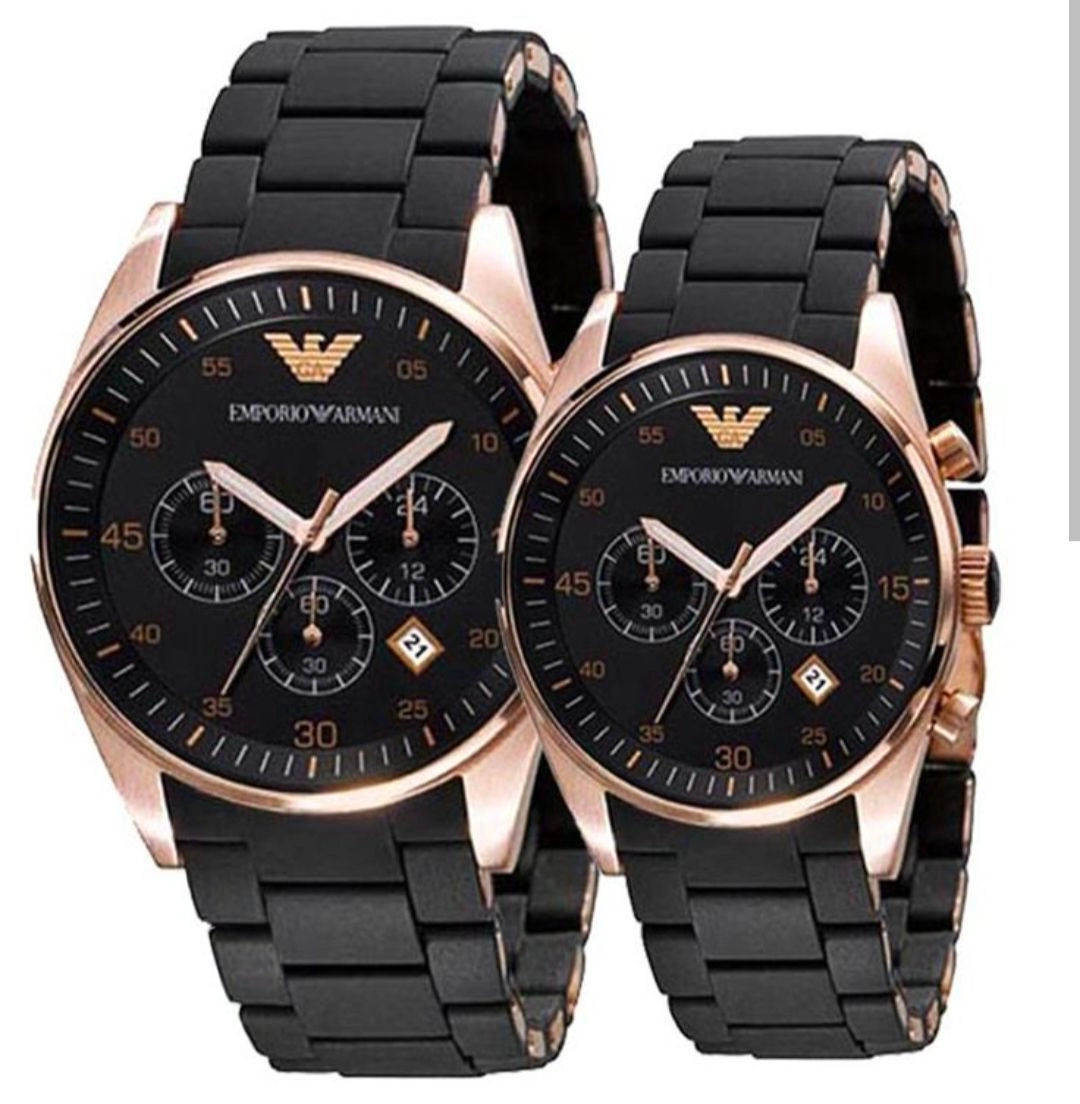 Emporio Armani Tazio Chronograph Couple Watch Set