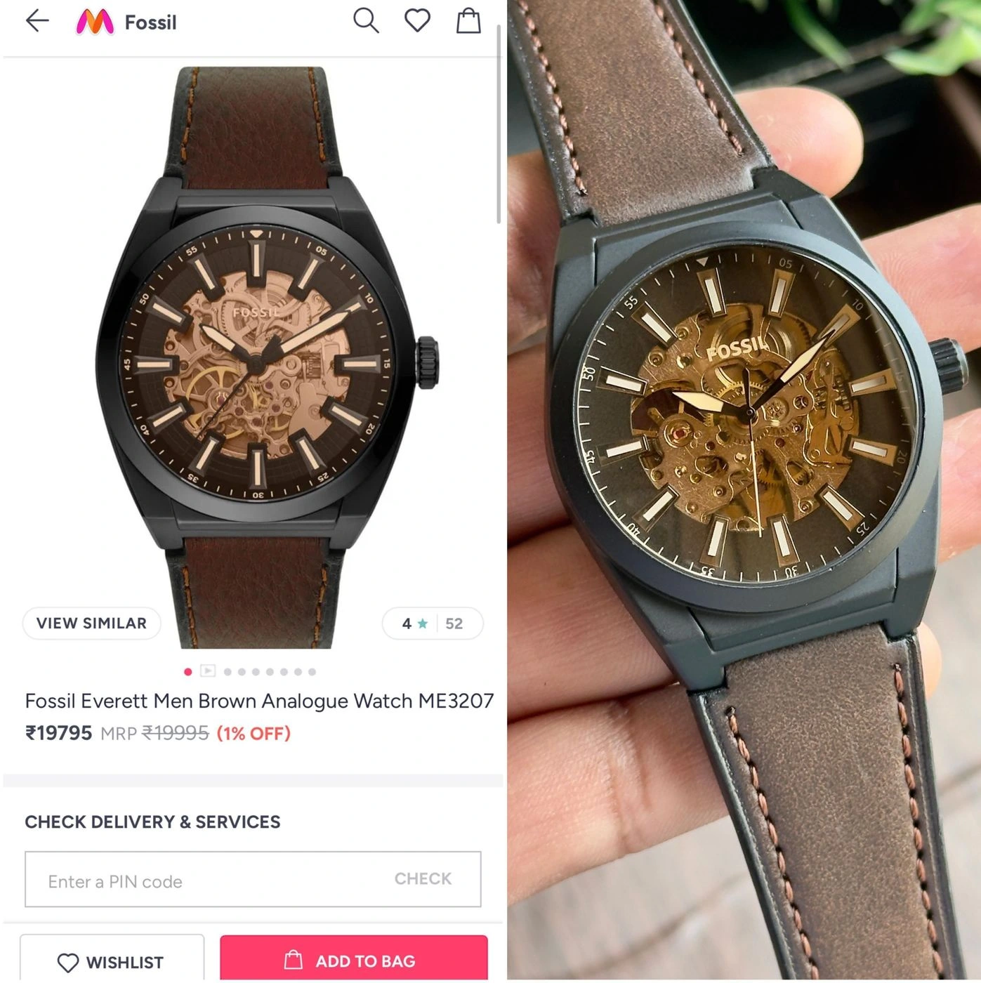 Fossil Everett Automatic Skeleton Watch (Model 2