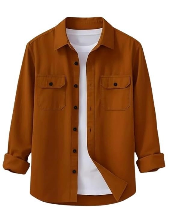 DEELMO Men’s Stylish Cotton Blend Casual Shirt || Full Sleeve Button-Down Shirt with Dual Flap Pockets || Comfortable Breathable Fabric || Perfect for Casual Office and Outing Wear
