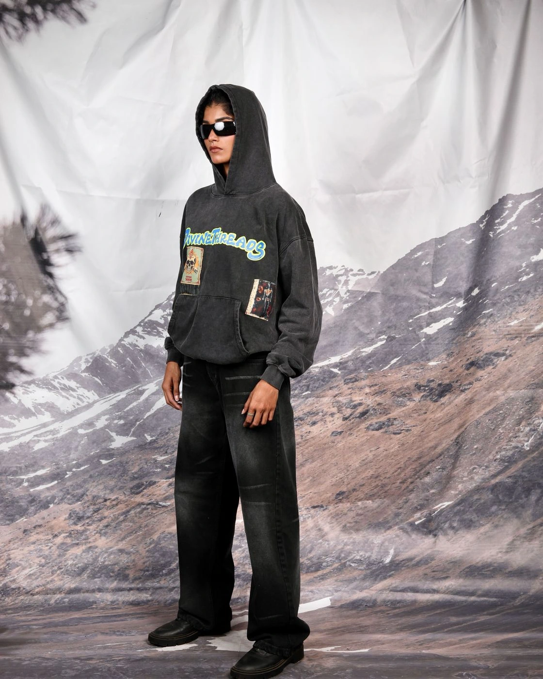 Skull series washed hoodie 4