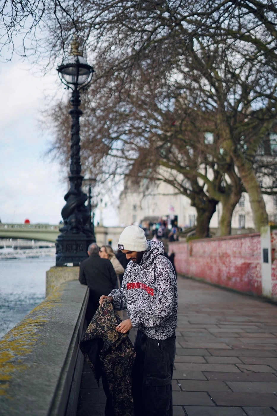 Black and white jacquard hoodie 3