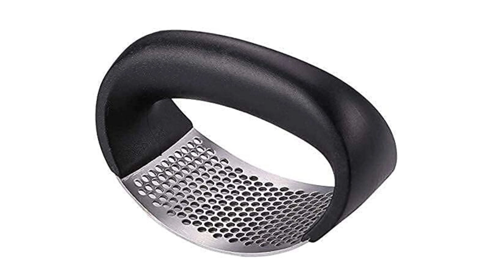 Premium Stainless Steel Garlic Crusher with Manual Press and Silicone Peeler 2