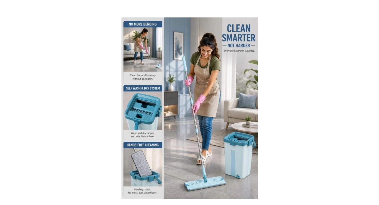 PLASTIC SCRATCH MOP BUCKET BIG Flat Mop 5