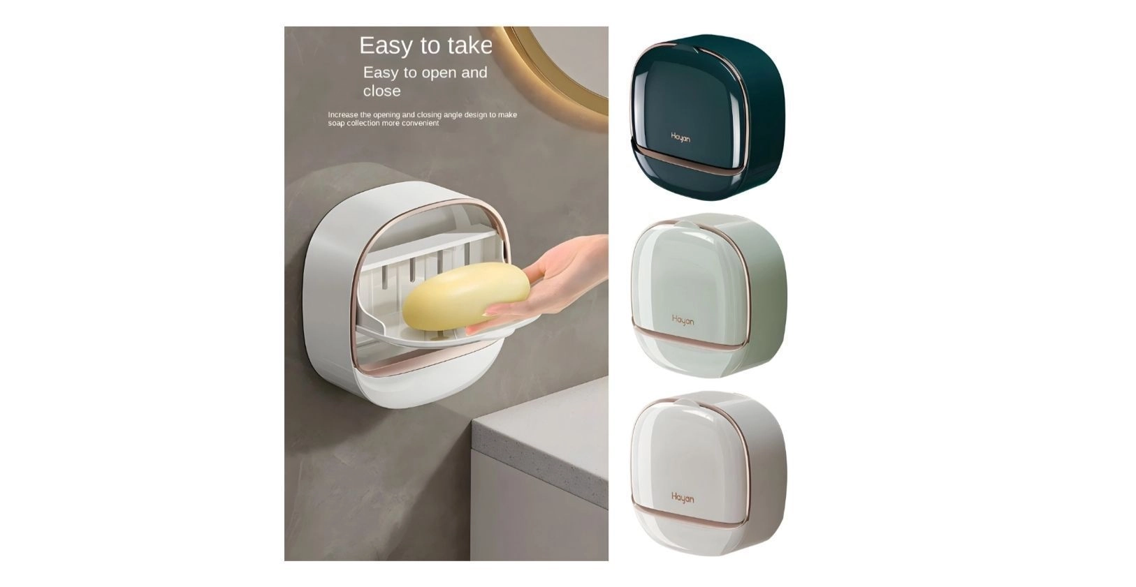 Wall Mounted Soap Dish Holder Box 5