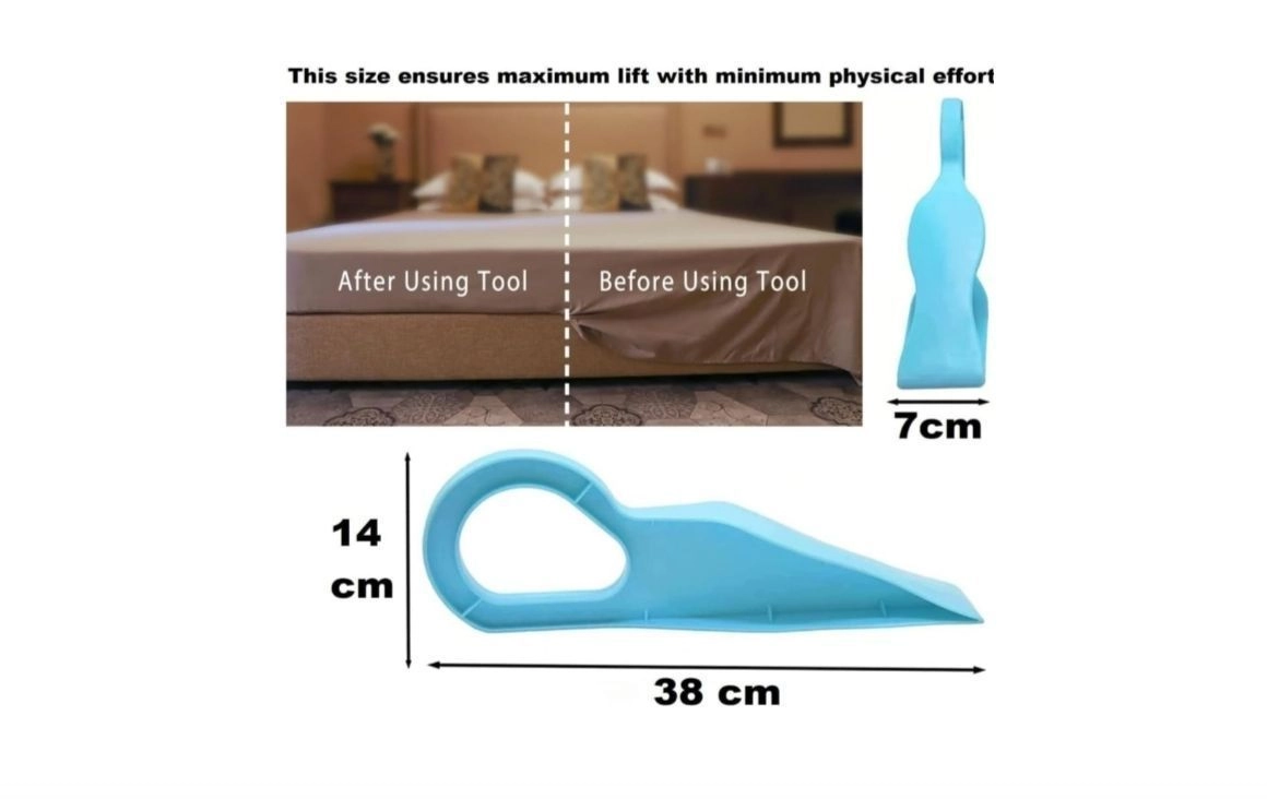 Bed Sheet Lifter Tool, Blue, Plastic, 38cm x 14cm, Mattress Lifting Helper, Set of 1 3